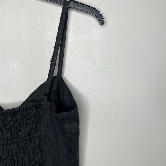 MADEWELL Jumpsuit Women 4 Black Sleeveless Wide-Leg NEW 100% Linen NL437 - Picture 10 of 14